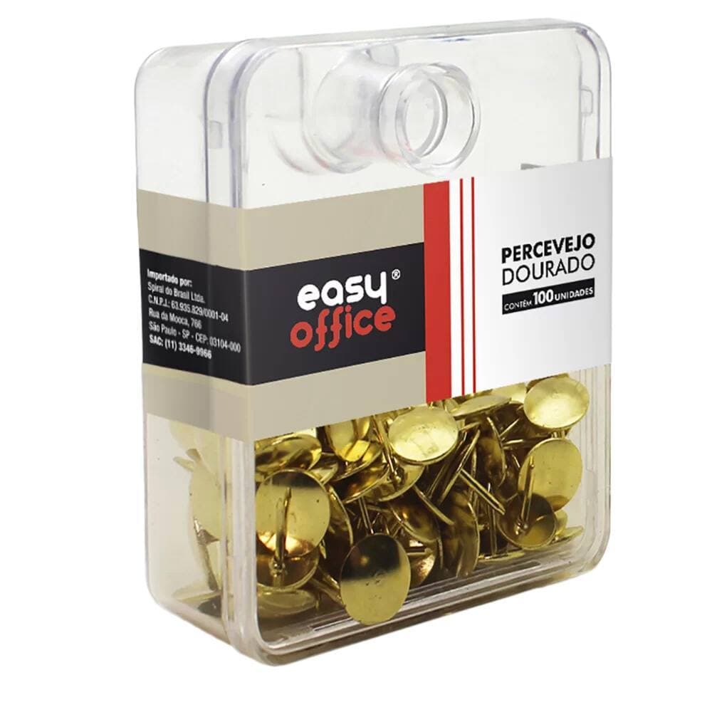 Percevejo 9,5mm Dourado - PT 100 UN