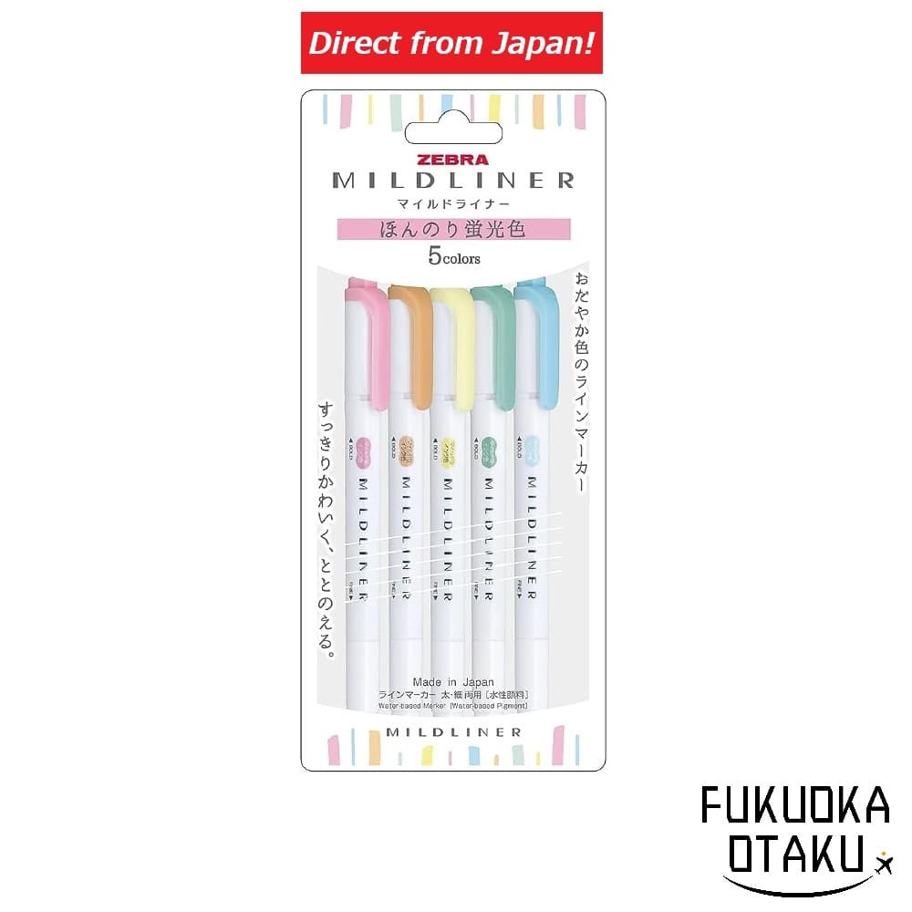 ZEBRA Mildliner Marcador Suave 5 Cores Conjunto【Direto do Japão】