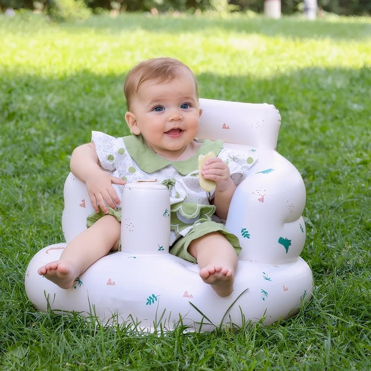 Sofá Inflável para Bebê 0-3 anos – Assento Portátil com Design Divertido e Seguro
