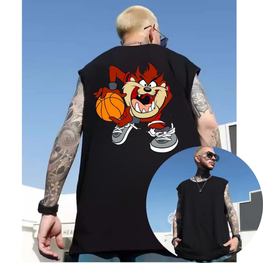Camiseta Personalizada Taz Basquete Personagens Camisa Unissex Básica Americana 100% Algodão