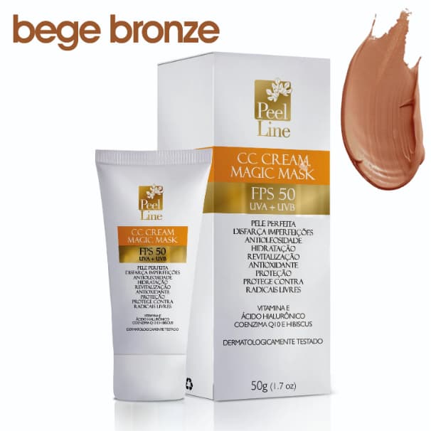 Cc Cream Com Proteção Solar Magic Mask Fps 50 Bronze Peel Line