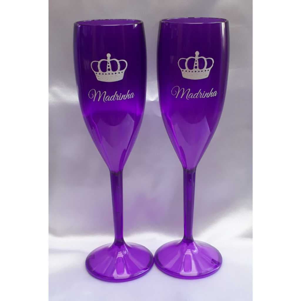 Taça Acrílica - Madrinha- Padrinho Casamento/15 anos-Debutante/ Noiva e Noivo-Lembrança