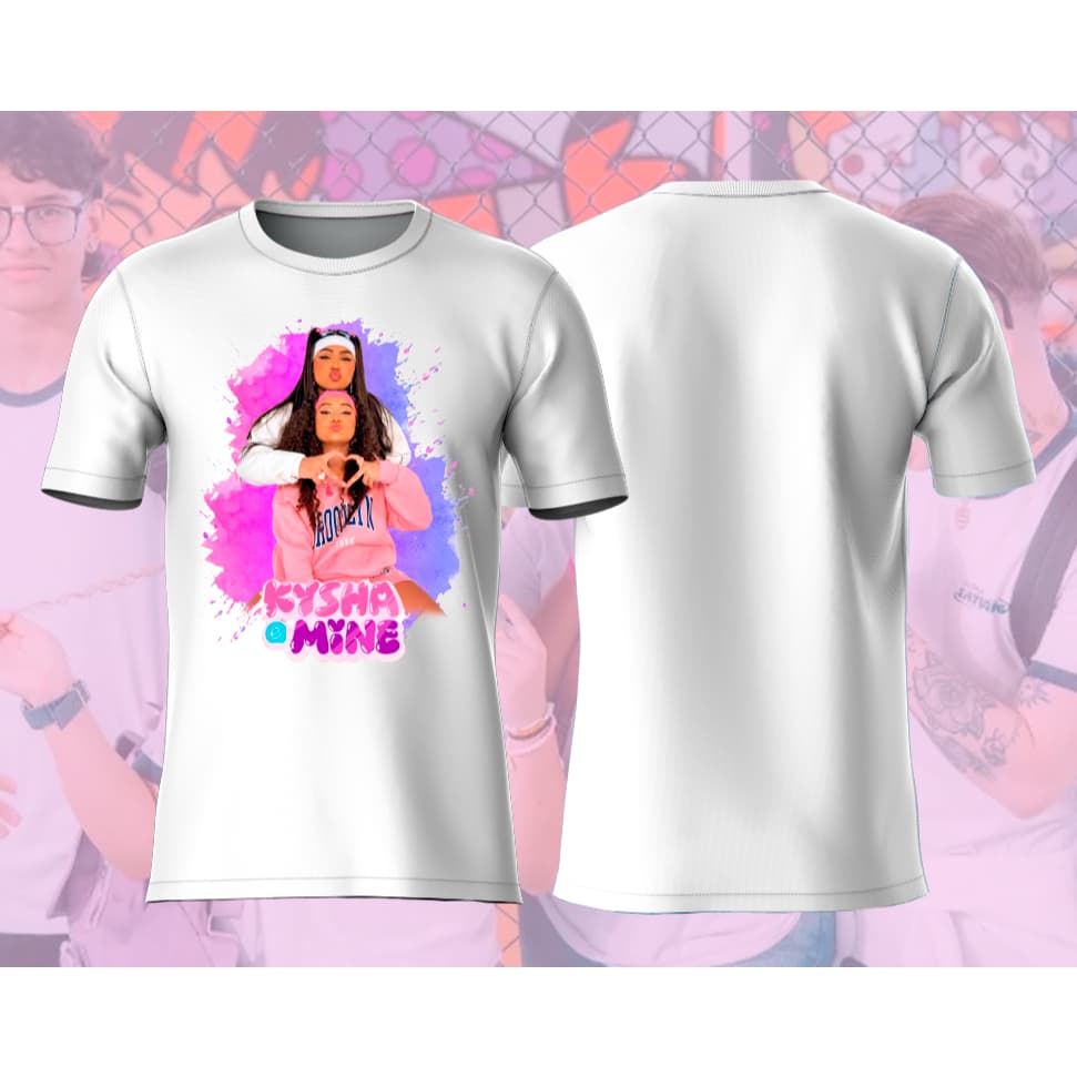 Camiseta Infantil ou Adulta - Kisha e Mine LANCE DE ESCOLA