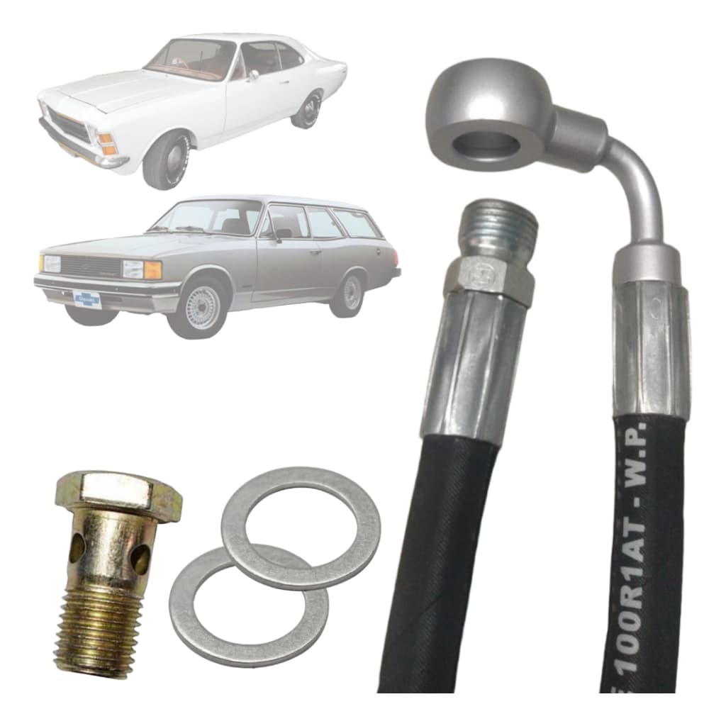 Mangueira Direção Opala Lado Caixa + Parafuso Oco 14mm