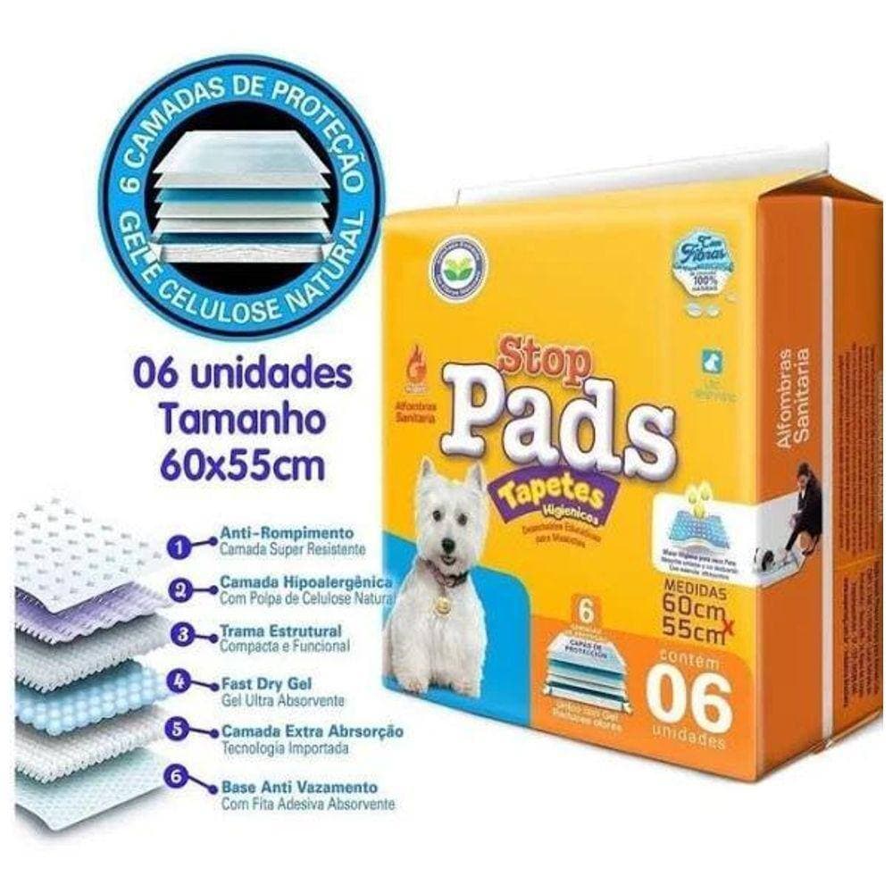 Tapete Stop Pads Higiênico C/6 Unidades