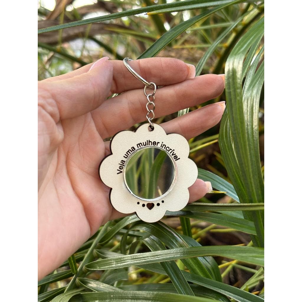 KIT Chaveiro MDF Formato de Flor com Acrílico