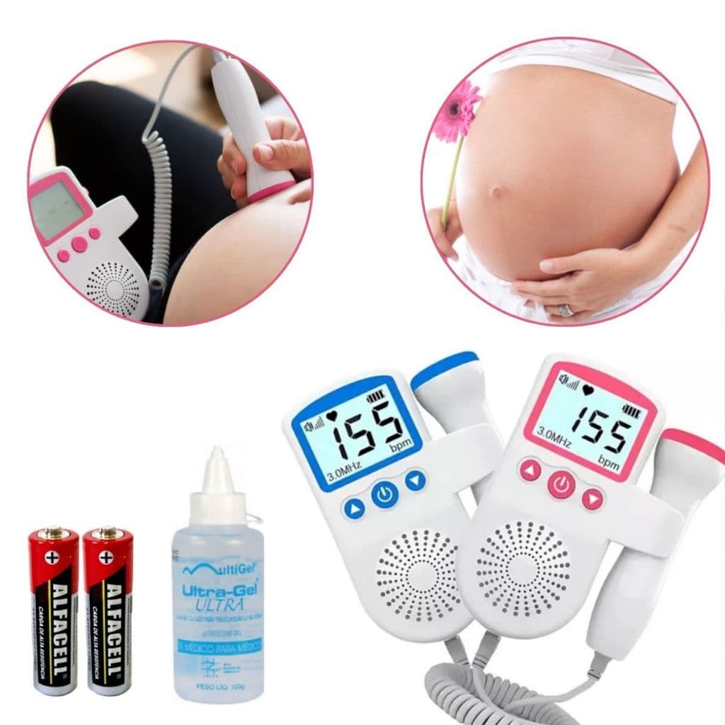Sonar Fetal Ultrassom Monitoramento Batimento Bebe Digital Doppler