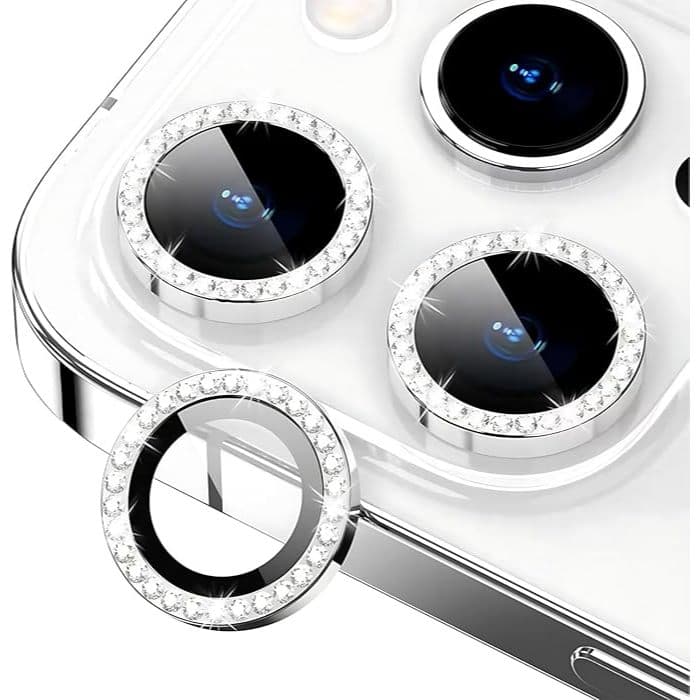 Kit Com 3 Lentes Strass Camera  Compativel Para Iphone 16 Pro\ 16 Pro Max
