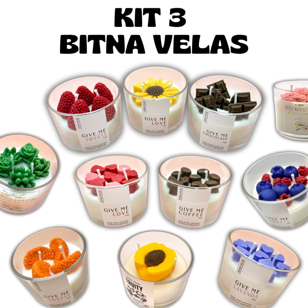 Kit 3 Bitna Velas Aromáticas Escolha Suas Velas