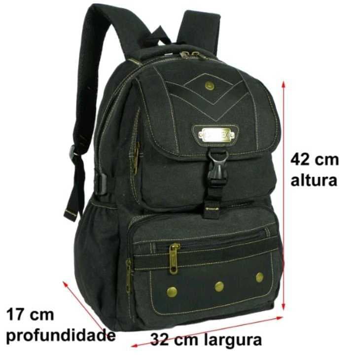 Mochila de costas 30L lona denlex DL0835 reforçada