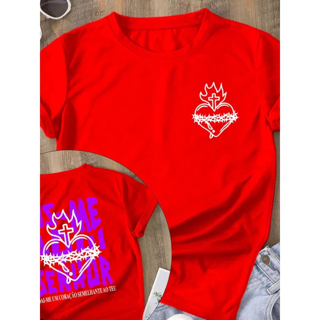 Camiseta T-Shirt 100% algodão "Eis-me Aqui Senhor"