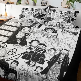 Jogo de Lençol Demon Slayer Presente Geek Nerd Otaku Kimetsu No Yaiba