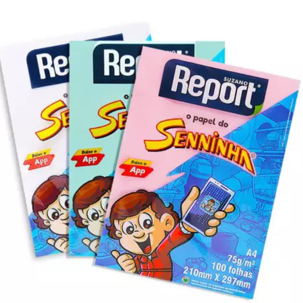 Papel Sulfite A4 Report Seninha 75g C/100fls