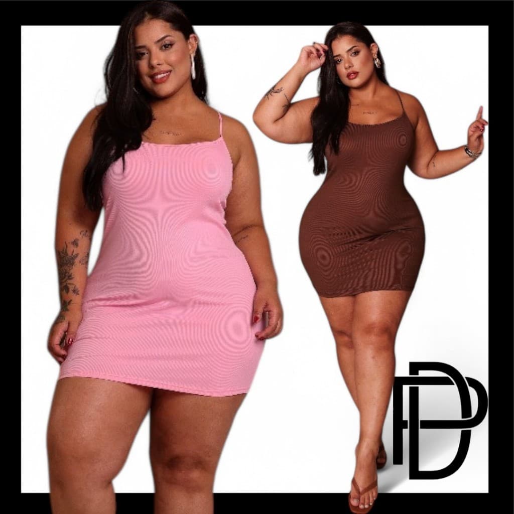 DRAPA PLUS - KIT COM 2 VESTIDO PLUS SIZE JUSTO DE ALCINHA