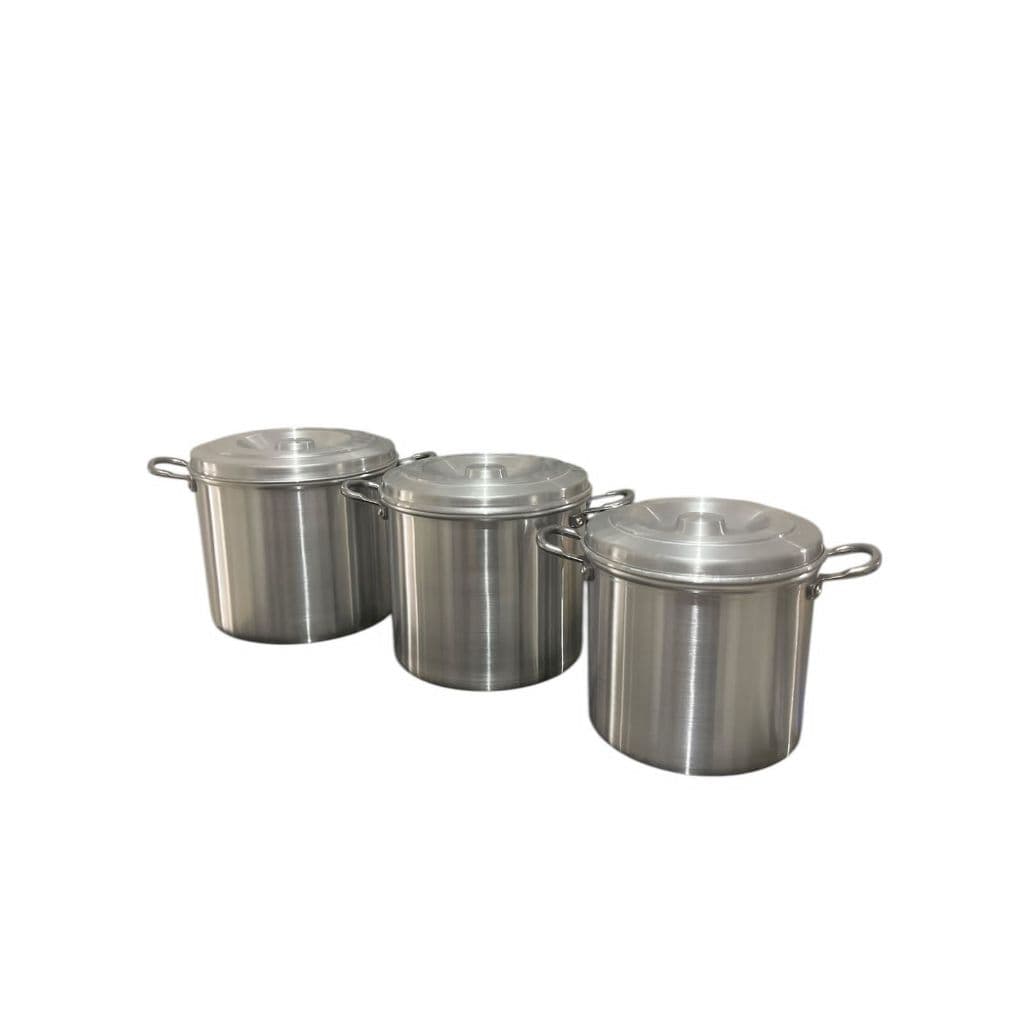Kit jogo de caldeirão hotel alumínio polido com 3 peças n16/18/20 reforçado