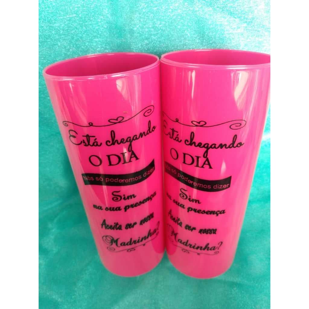 Convite Copo Long Drink Madrinha e Padrinho- Lembrancinha Casamento, Convite para Madrinha