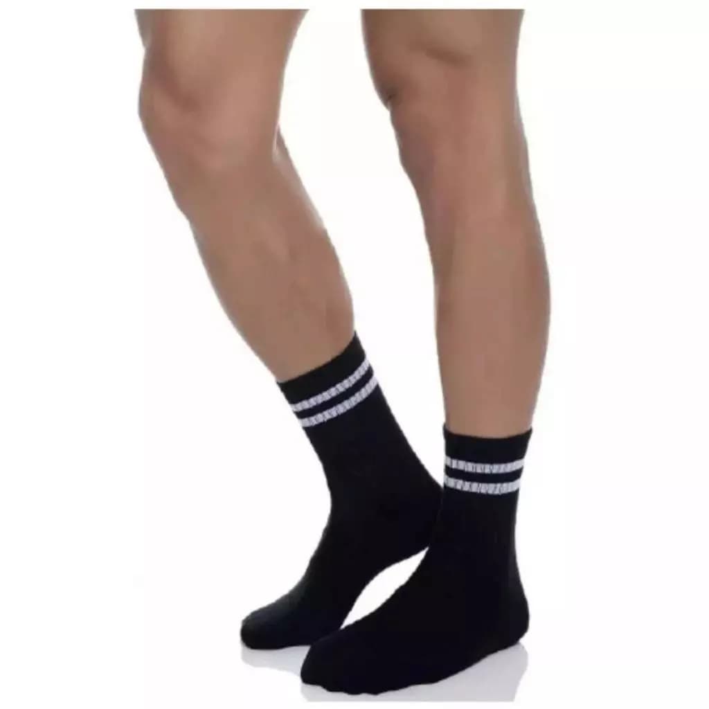 Kit c/ 9 Pares Meia Cano Alto Masculina Feminina Moderno algodão respirável alta durabilidade