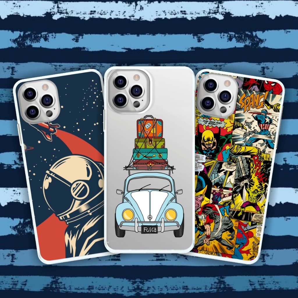 Capa de celular Masculina capa personalizada Masculinas Astronauta Herois Fusca capinha