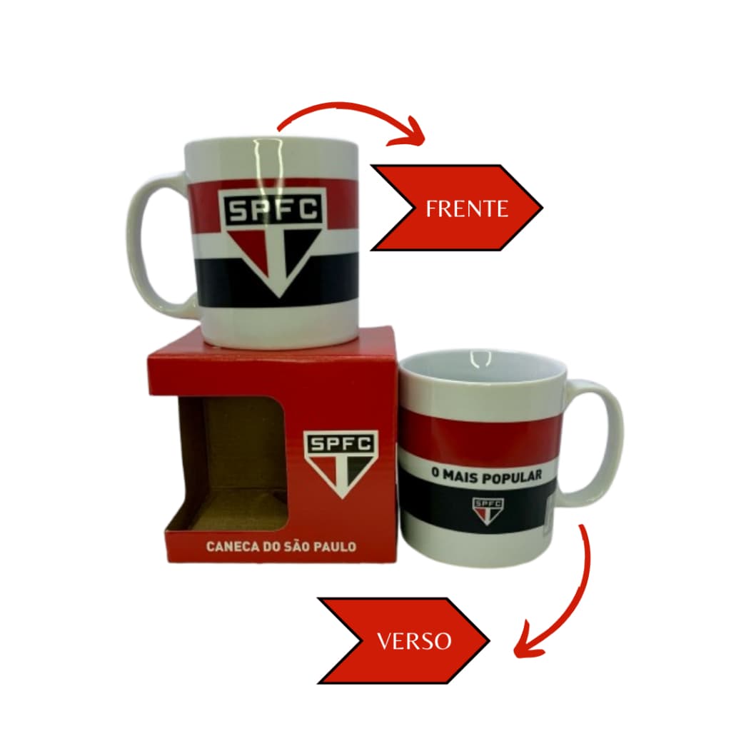 Caneca São Paulo O Mais Popular  De Porcelana 300 ml - Produto Licenciado - Mileno