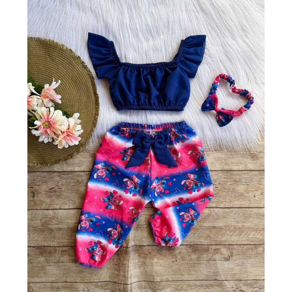 Roupa Infantil Menina Stitch 1, 2 e 3 ANOS