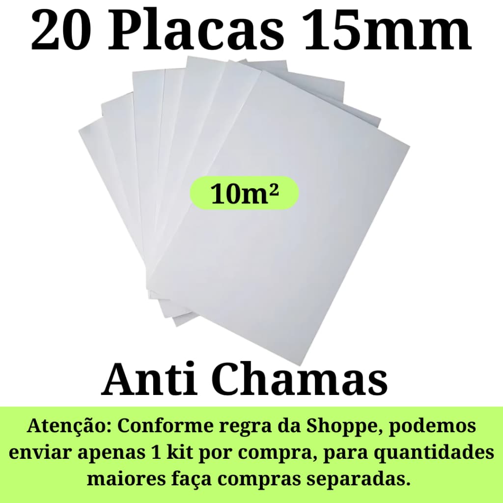Kit   Placas de Isopor Para Forro Teto F1 Antichamas Isolamento Termico Acustico 1000x500x15mm