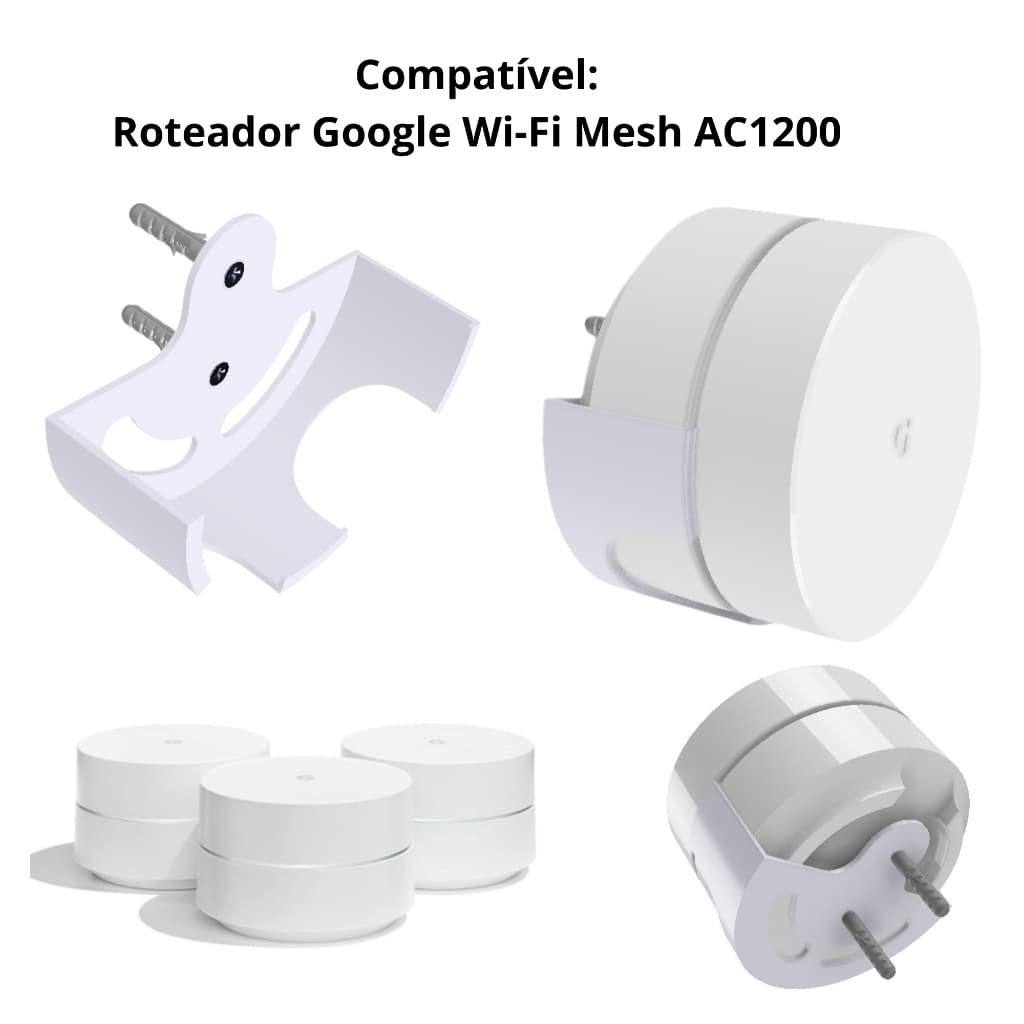 Suporte de Parede Roteador Google Wi-Fi Mesh AC1200