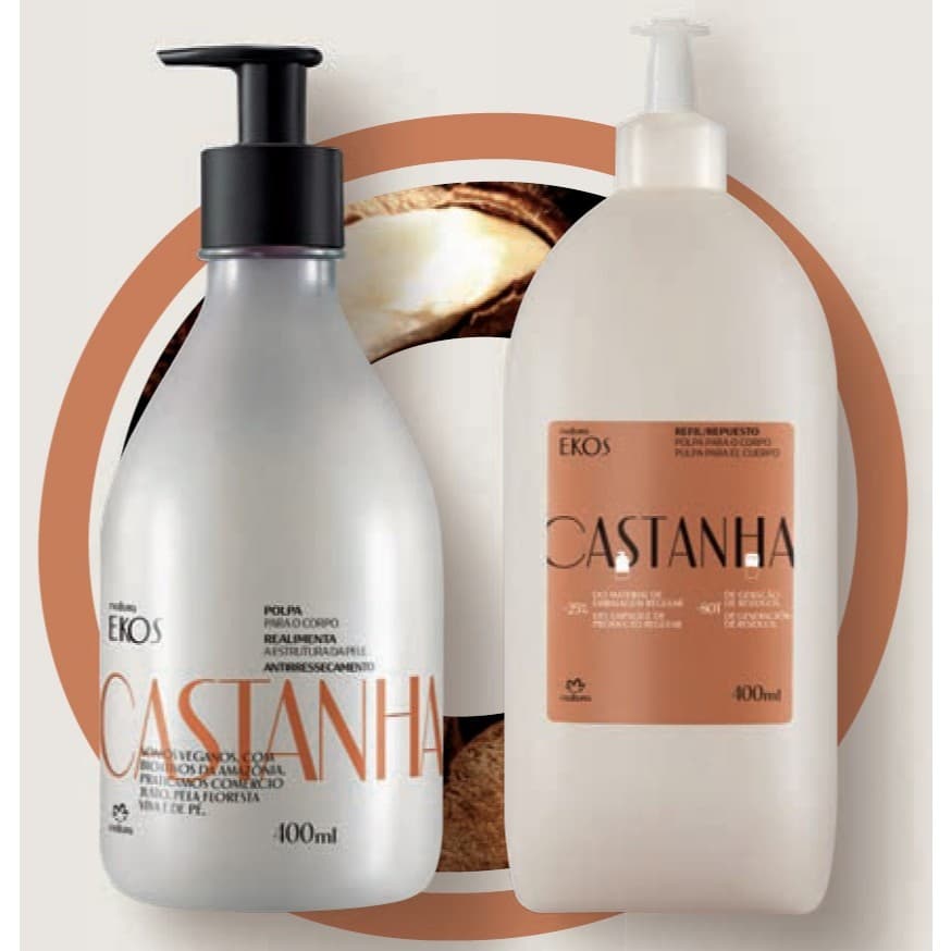 CASTANHA 400ml Polpa Hidratante Regular + Refil Natura