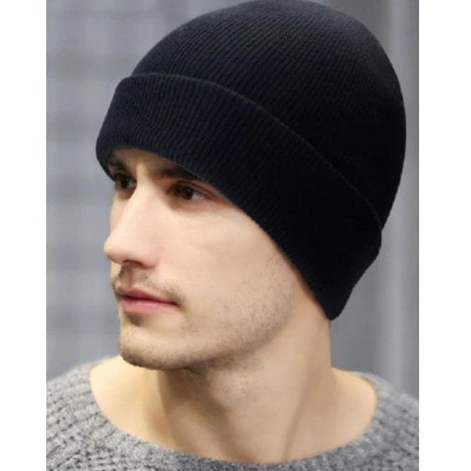 Touca preta comum  Gorro de Inverno Lã Unissex Adulto !