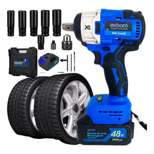 Chave de impacto intercambiável 48V MQL-CI6480 EXBOM para rodas