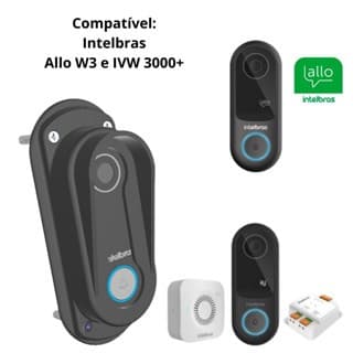 Proteção / Protetor Roubo Chuva para Campainha Eletrônica Vídeo Porteiro - Intelbrás Allo w3 e IVW 3000+ (Luxo))