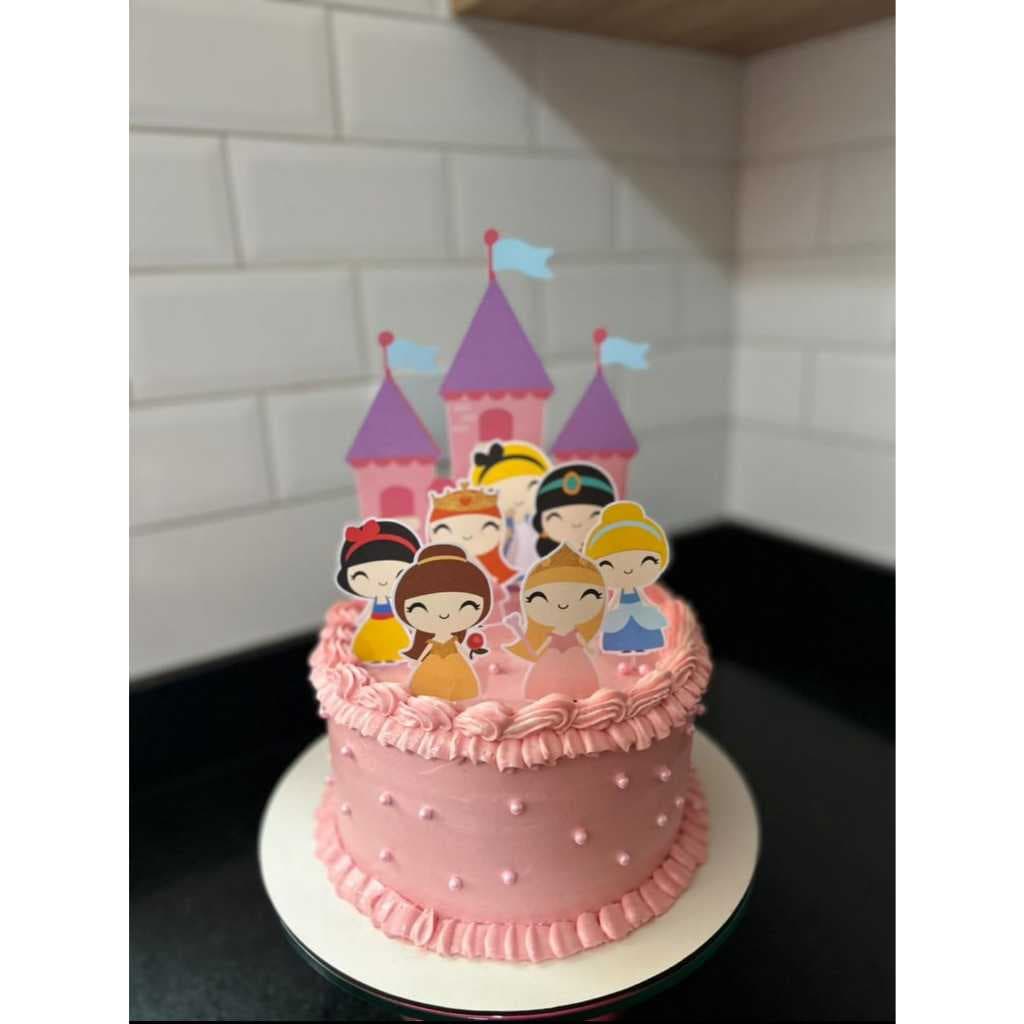 Topo de bolo - tema Princesas Cute