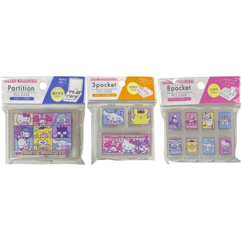 Sanrio Prosperityusdireto Do Japão À Prova Desanrio Characters Medicine Supplement Acessórios Portáteis Estojo Para Armazenamento De Caixa De Comprimidos De Viagem (Estojos Largos Com 4 Folhas Divisórias Móveis , 3 Tampas De Subdivisão , 8)