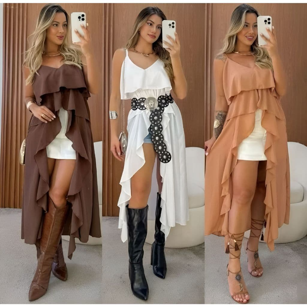 Blusa Tunica Feminina Boho Elegante estilo Vestido assismetrico en  D una