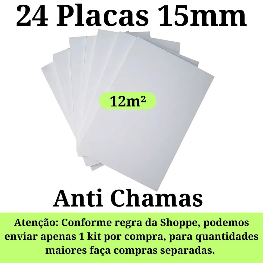 de  24 Placas de Isopor Antichamas e  Isolamento Termico  e Acustico 1000x500x15mm (1,5cm) F1 T1