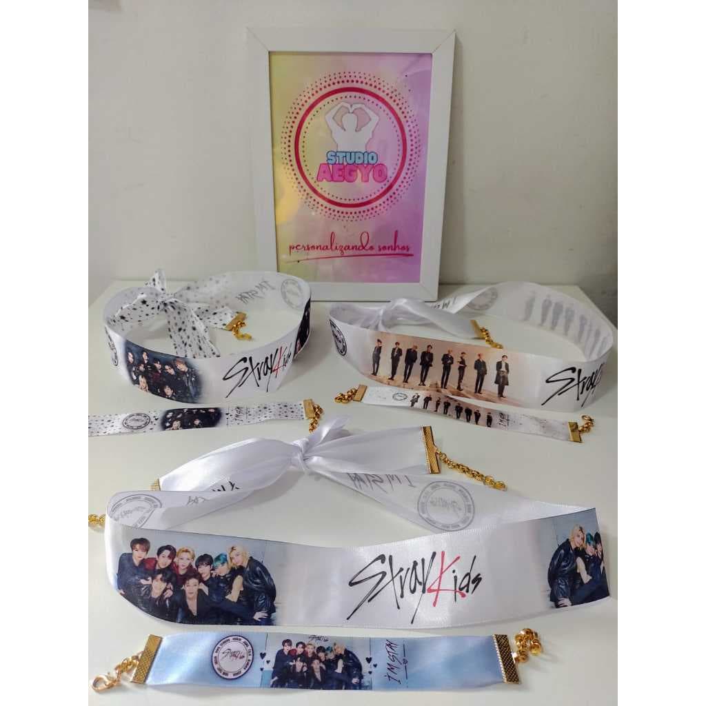 Stray Kids, Headband, Faixa de cabelo, faixa para show Stray Kids + pulseira personalizados