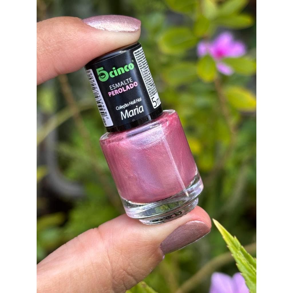 Mini esmalte 5cinco rosa perolado Maria 5ml