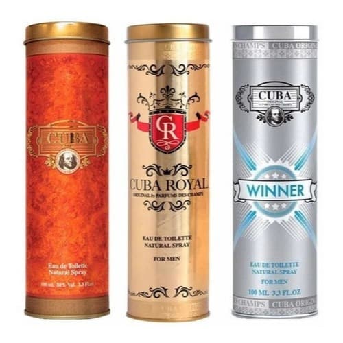 3 Perfumes Cuba 100ml Gold + Royal + Winner Mais Vendidos