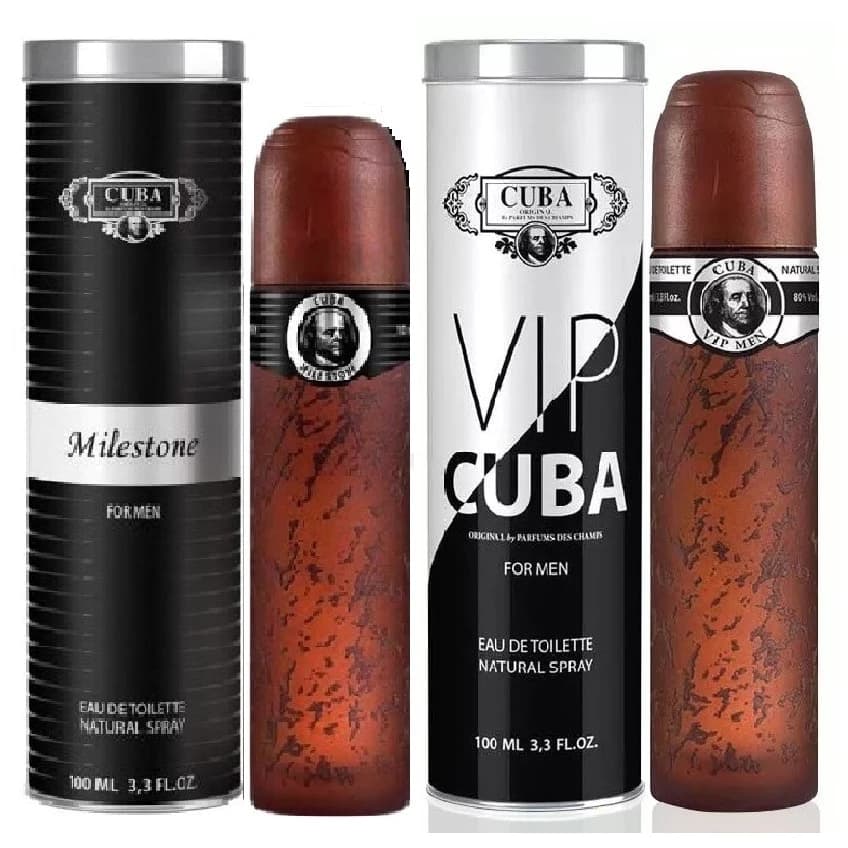 Kit 2 Perfume Cuba Paris Milestone + Vip For Men 100ml Edt Original