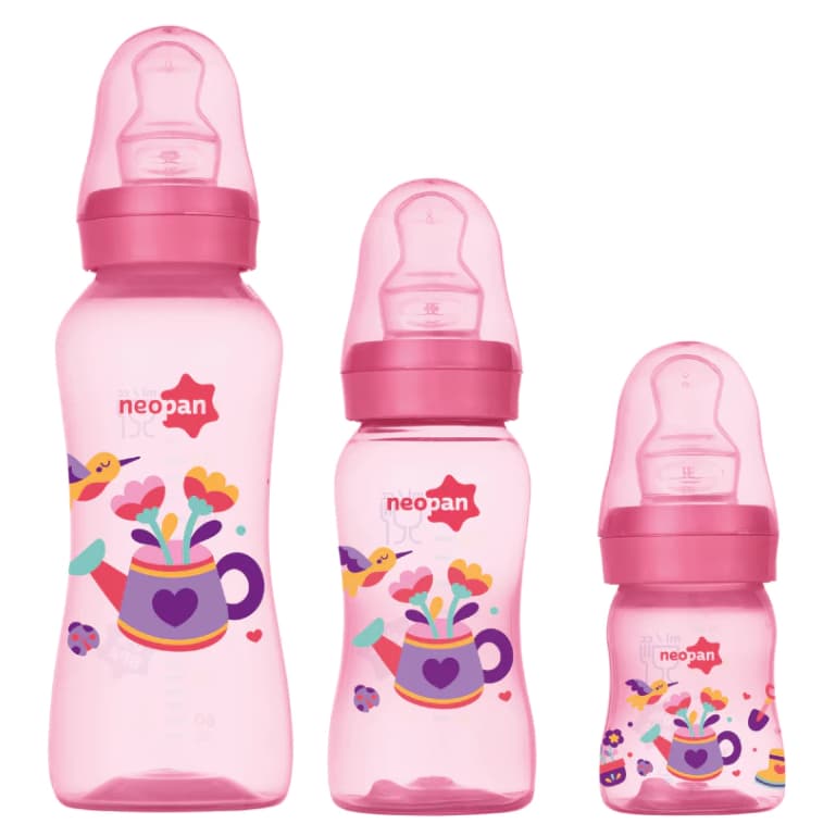 KIT 3 MAMADEIRAS NEOPAN  BICO ORTODONTICO REGADOR - 250ML/140ML/70ML