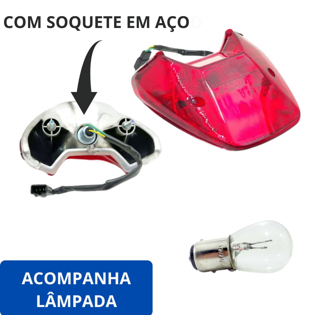 Lanterna Traseira CG Titan 150 Ano 2004 a 2008 Fan 125 2009 a 2013 Vermelha