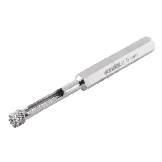 Serra copo diamantada refrigerada, com haste 5mm, 6mm, 8mm, 10mm, 12mm, 14mm e 16mm - Vonder