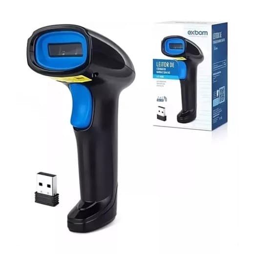 Leitor Sem Fio Código de Barras USB  Bar Code Scanner, Dande, Boleto, Ean, PDV, Wireless De Mão