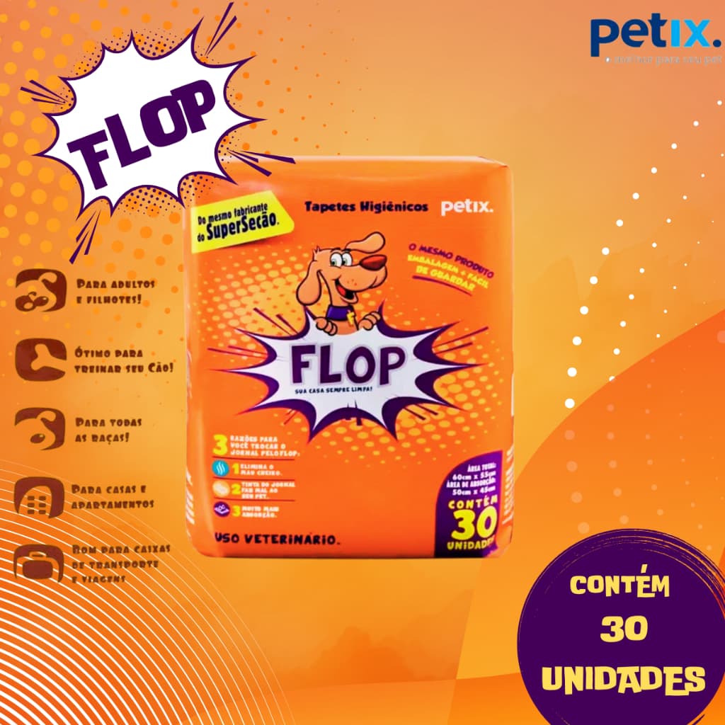 Tapete Higienico Para Pet Cães Flipflop 30unidades  Petix