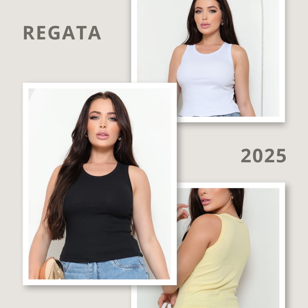 Regata Feminina Basica Algodão com Elastano