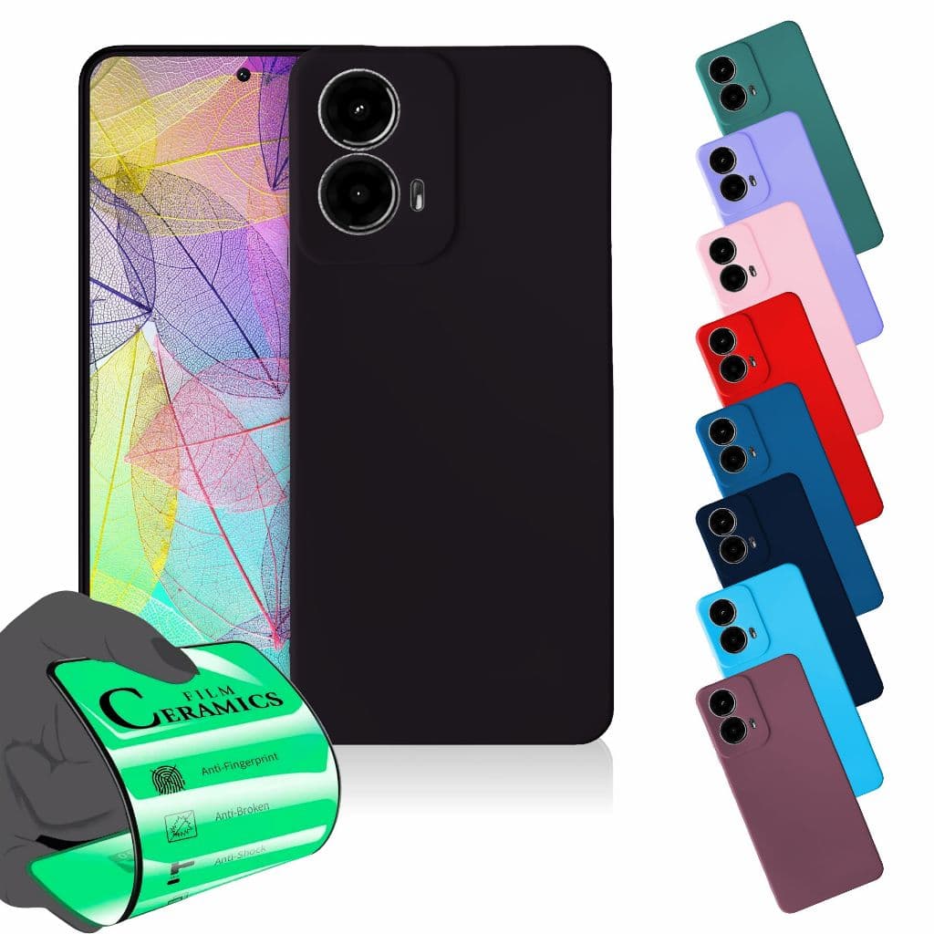 Capa Capinha Anti Shock Aveludada + Película Cerâmica Para Moto G24 e G24 Power