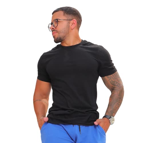 Camiseta Confortável Estilo Americano Ribana Canelada para o Dia a Dia