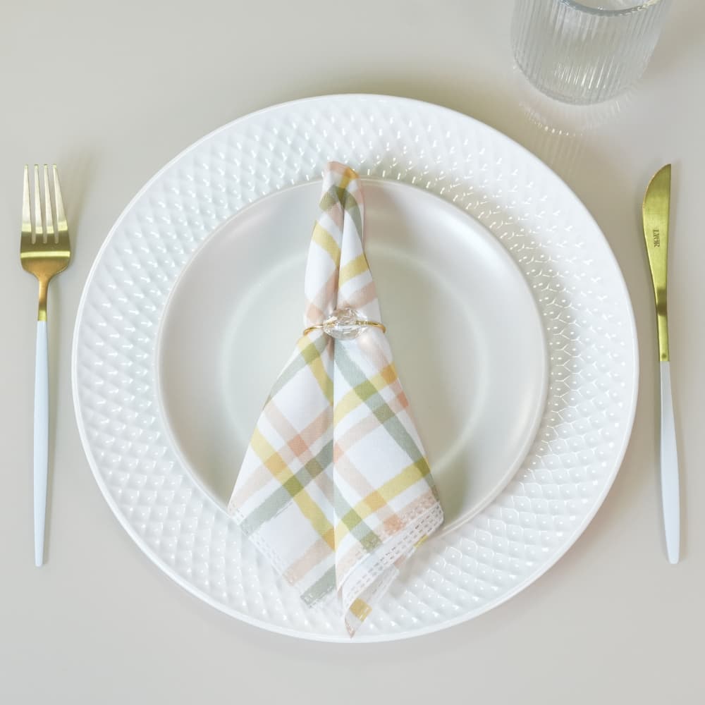 Kit Guardanapo De Tecido 32 x 32  Amarelo Decoração Mesa Posta