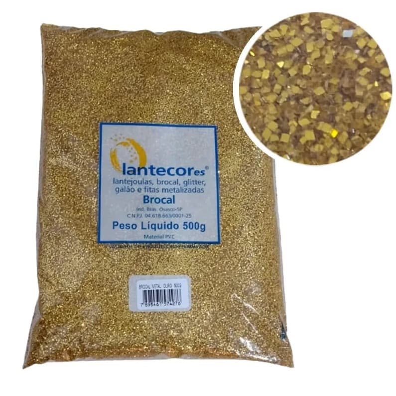 Glitter Metalizado Ouro Pó Brilho Tinta De Parede 500gr