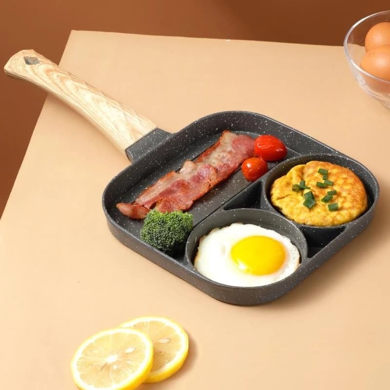 Frigideira Multifuncional 3 em 1 Antiaderente Para Carne Frita Ovos Carne Lanche Hamburgue