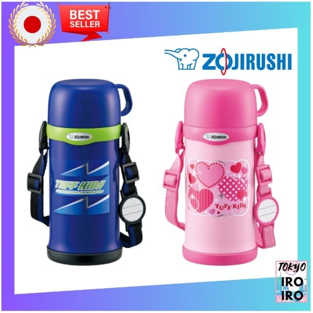 [Qualidade do Japão] Garrafa de água de aço inoxidável ZOJIRUSHI com copo rosa/azul